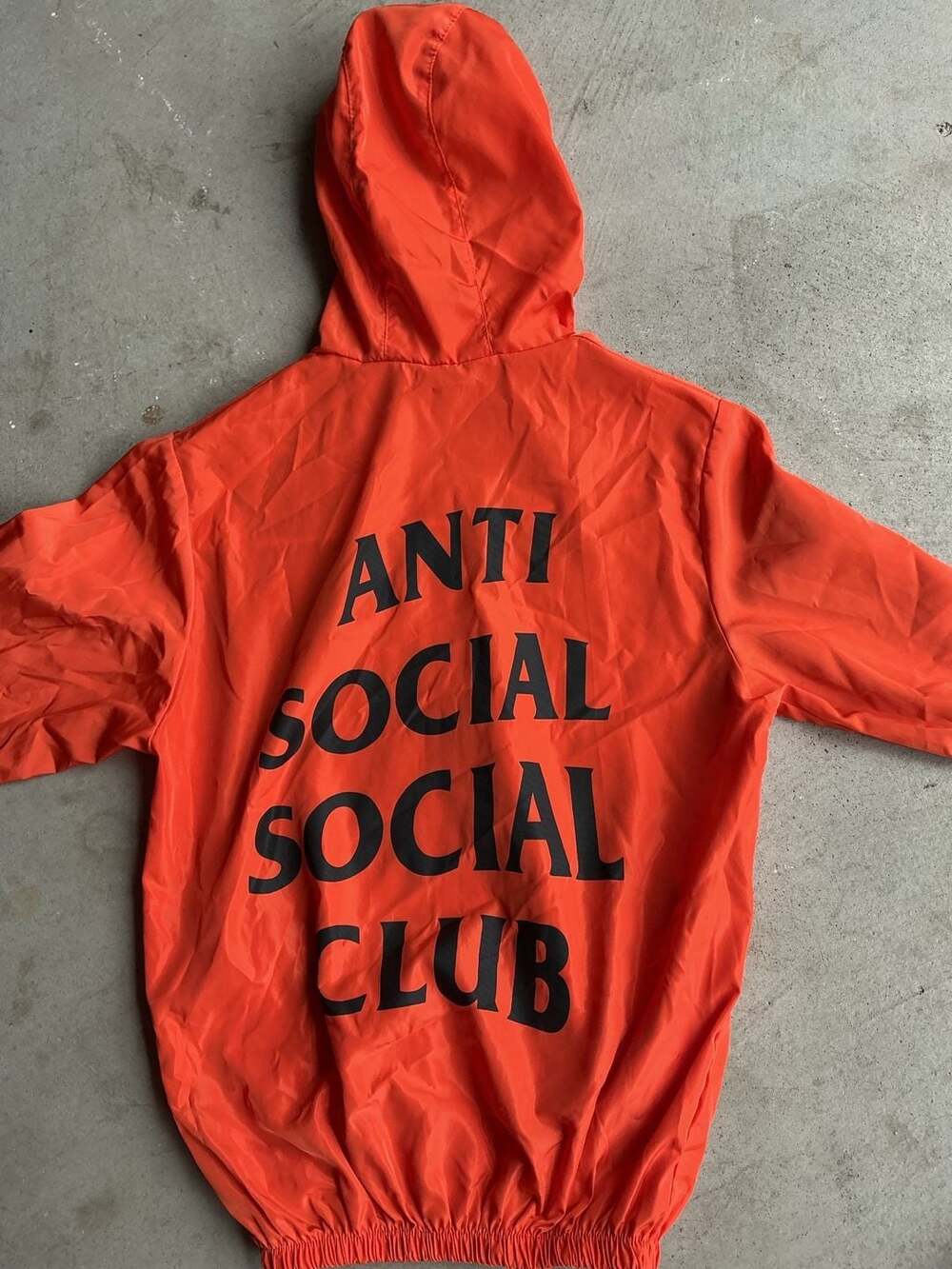 Anti Social Social Club x Undefeated Paranoid Orange Windbreaker Jacket Size XS